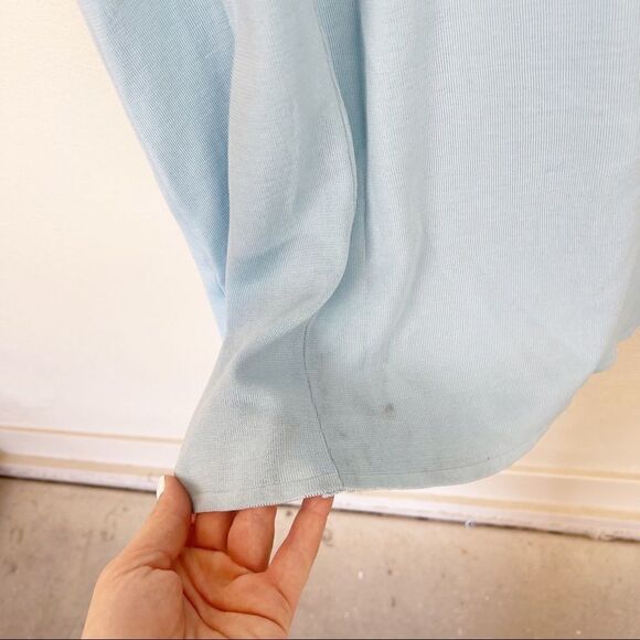 Ming Wang Blue Knit Sleeved Dress Medium - Picture 8 of 9
